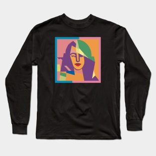 Jennie - Cubism Portrait with Border Long Sleeve T-Shirt